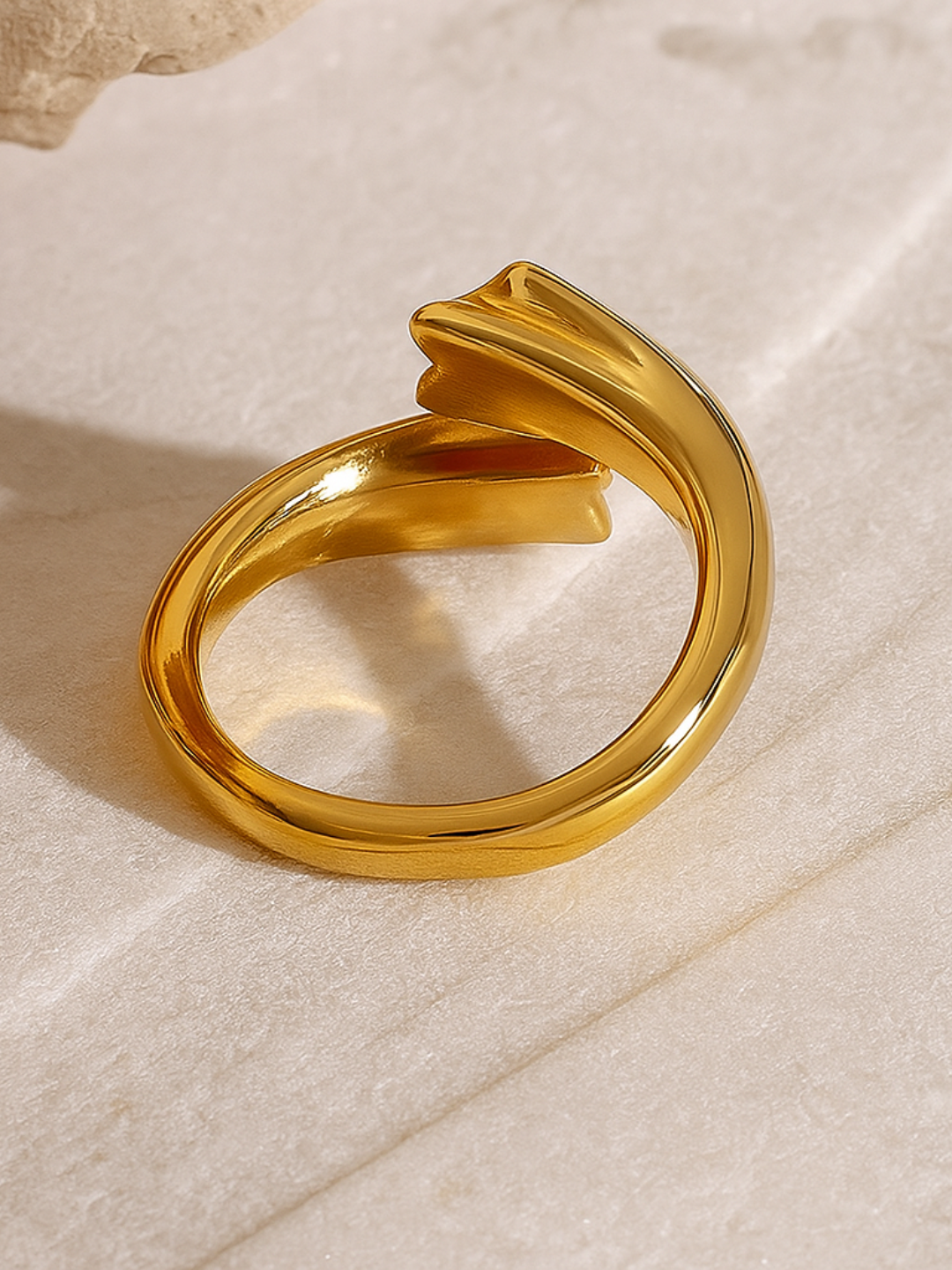 18KT Gold-Plated Two Stars Open Ring