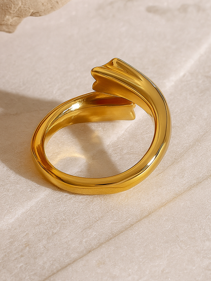 18KT Gold-Plated Two Stars Open Ring