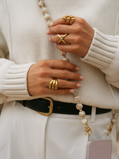 18KT Gold-Plated Five Orb Wrap Ring