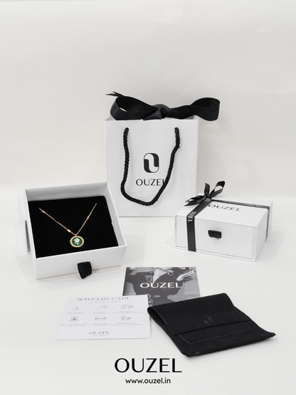 18KT Gold-Plated Double Ball Zircon Open Ring