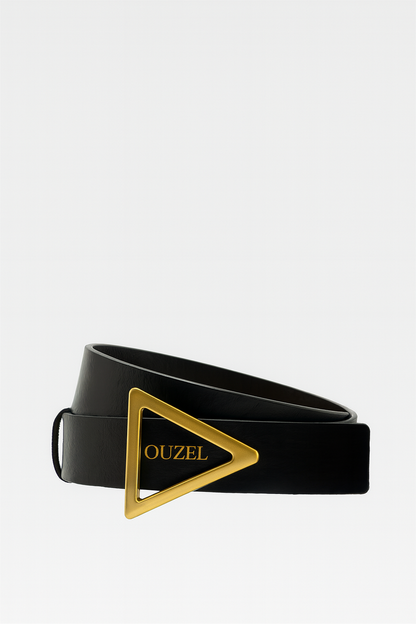 TROIS Triangle Buckle Reversible Leather belt