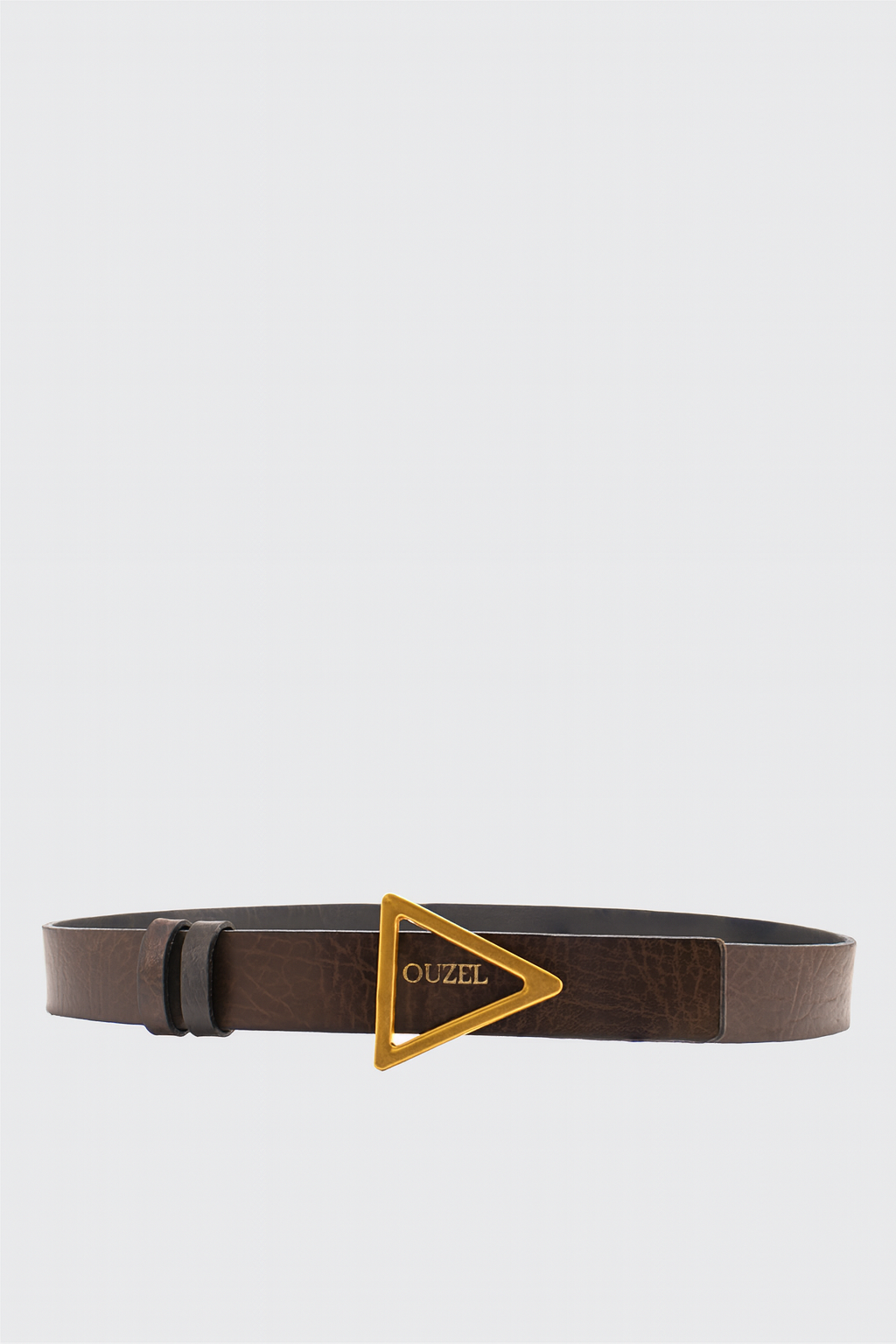 TROIS Triangle Buckle Reversible Leather belt
