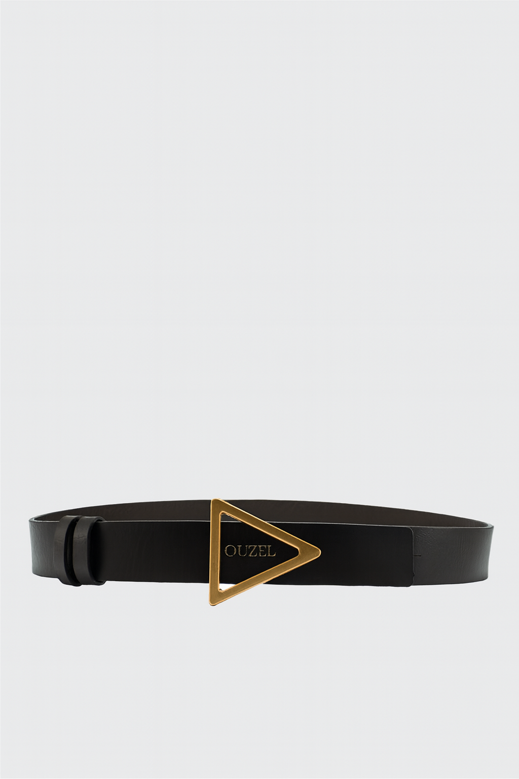TROIS Triangle Buckle Reversible Leather belt
