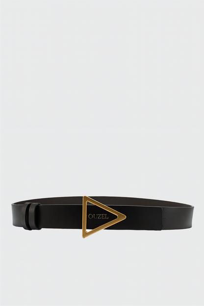 TROIS Triangle Buckle Reversible Leather belt
