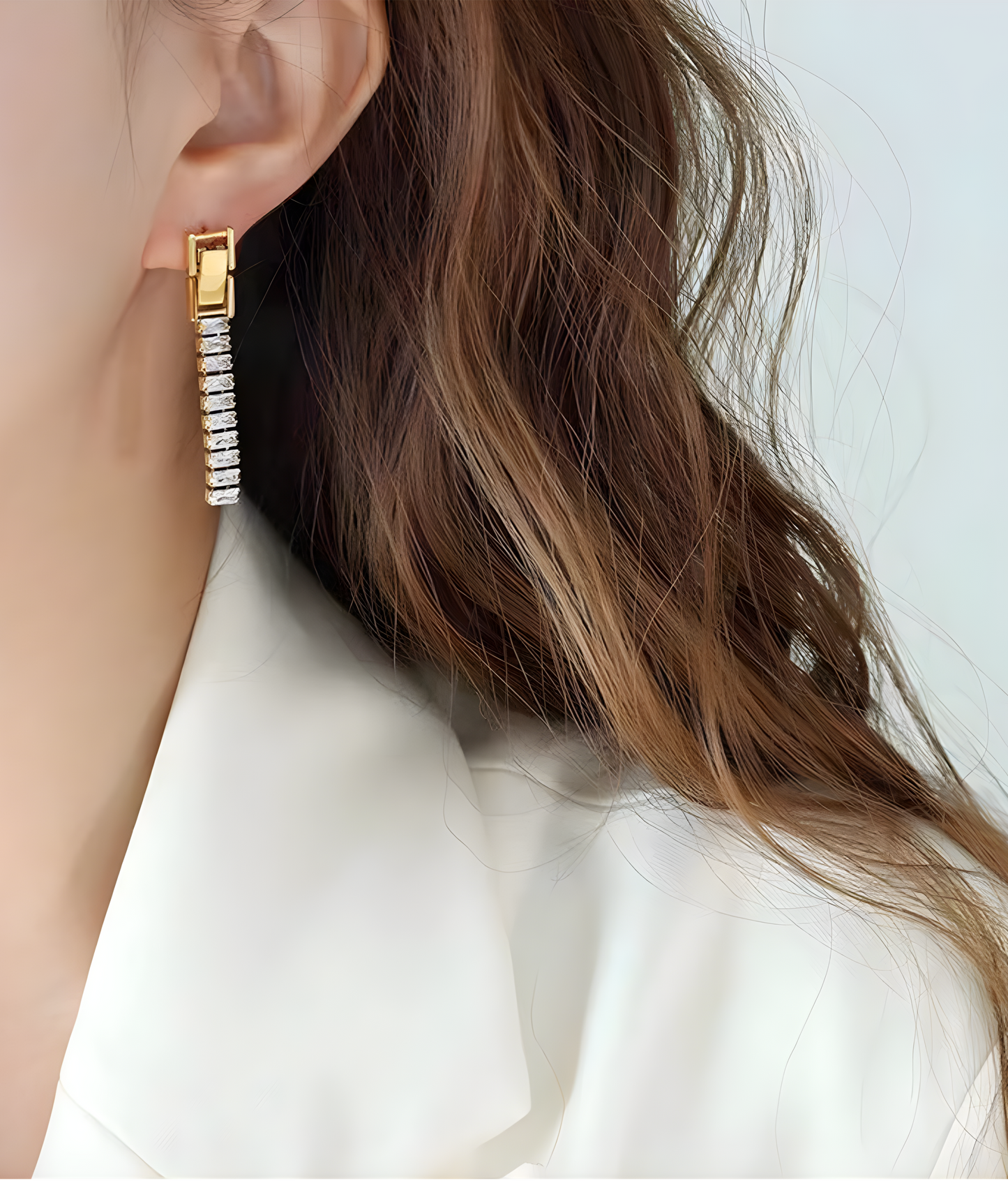 Gold CZ Drop Earrings - OUZEL