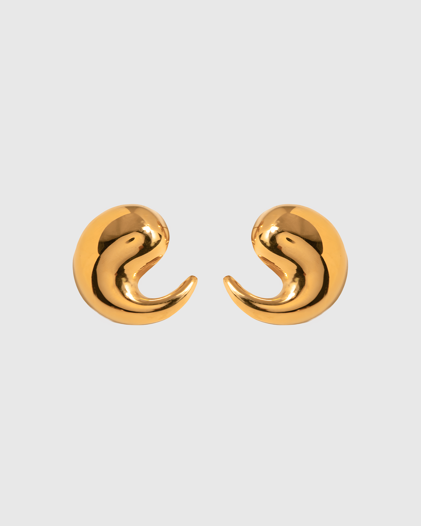 Gold Hook Stud Earrings - OUZELJewellery