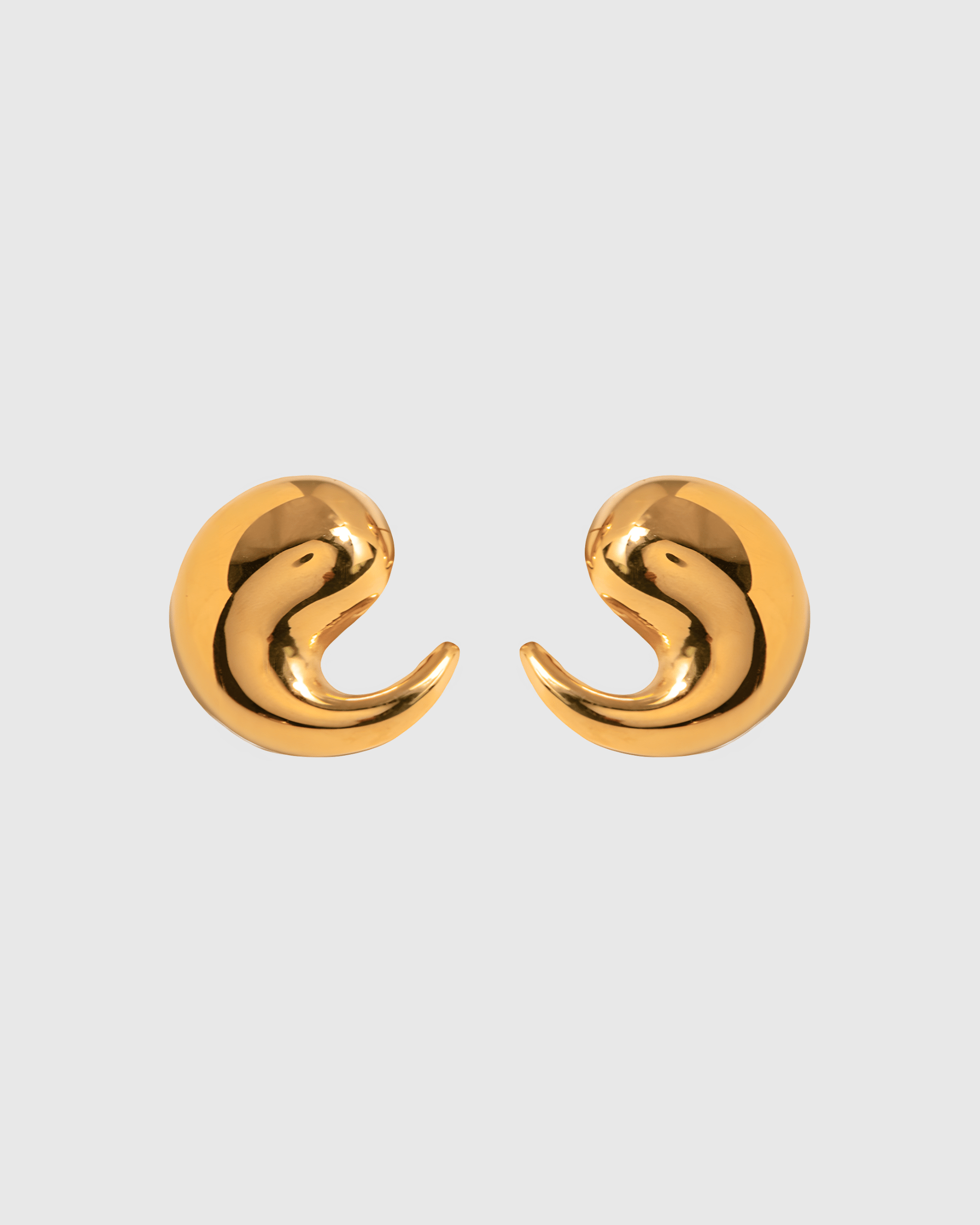 Gold Hook Stud Earrings - OUZELJewellery