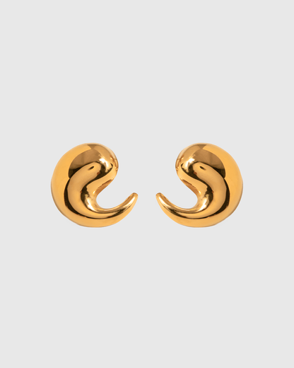 Gold Hook Stud Earrings - OUZELJewellery