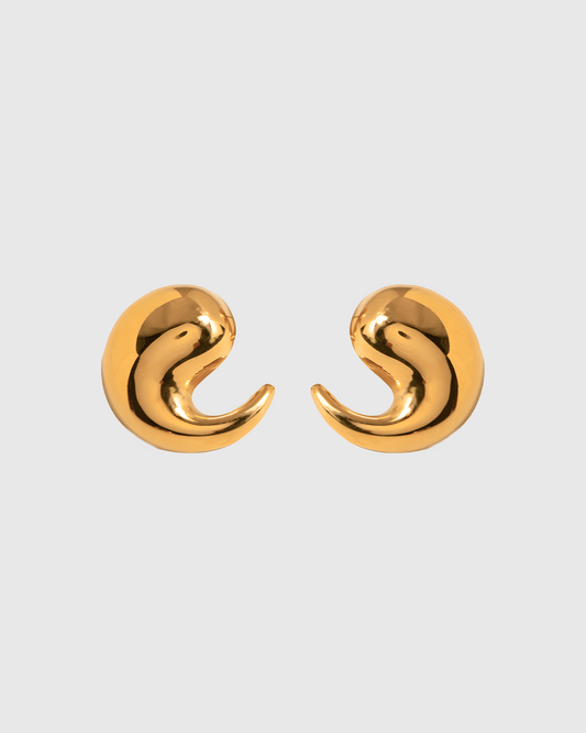 Gold Hook Stud Earrings - OUZELJewellery