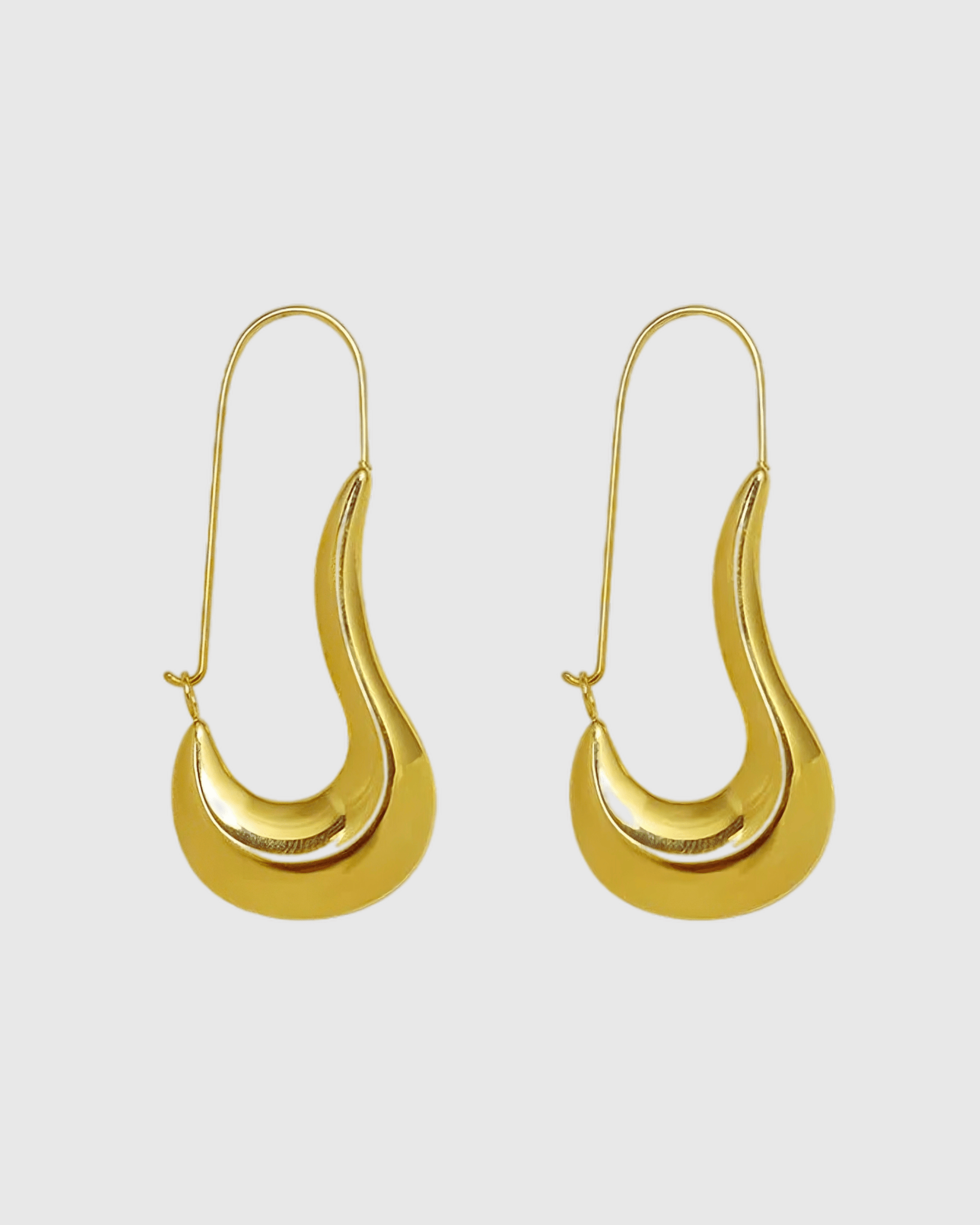 Gold Irregular Hoop Earrings - OUZELJewellery