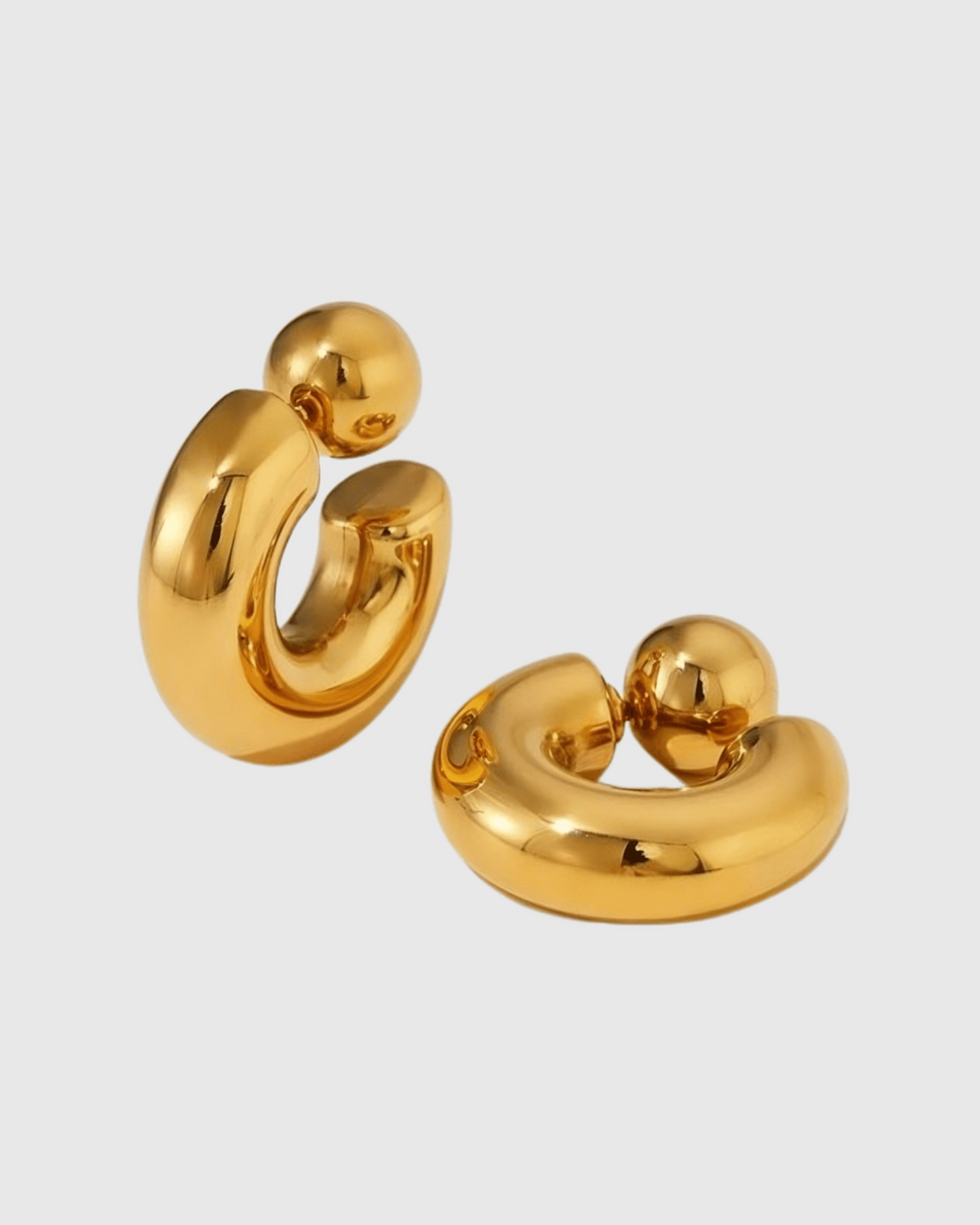 Gold Tube Reversible Hoop Earrings - OUZELJewellery