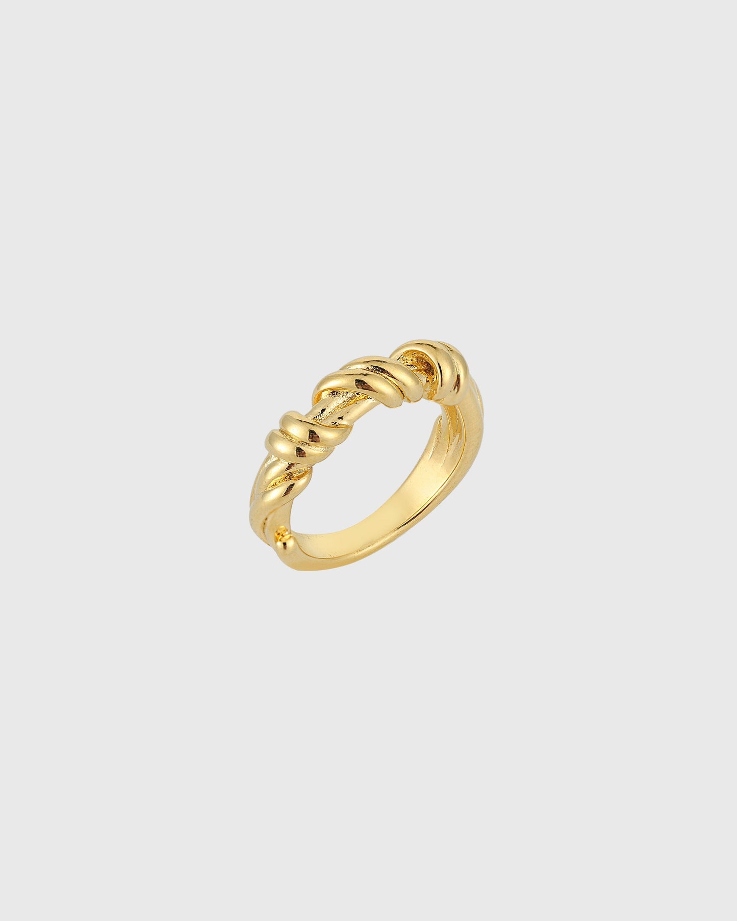 Gold Twisted Rope Knot Ring - OUZELJewellery