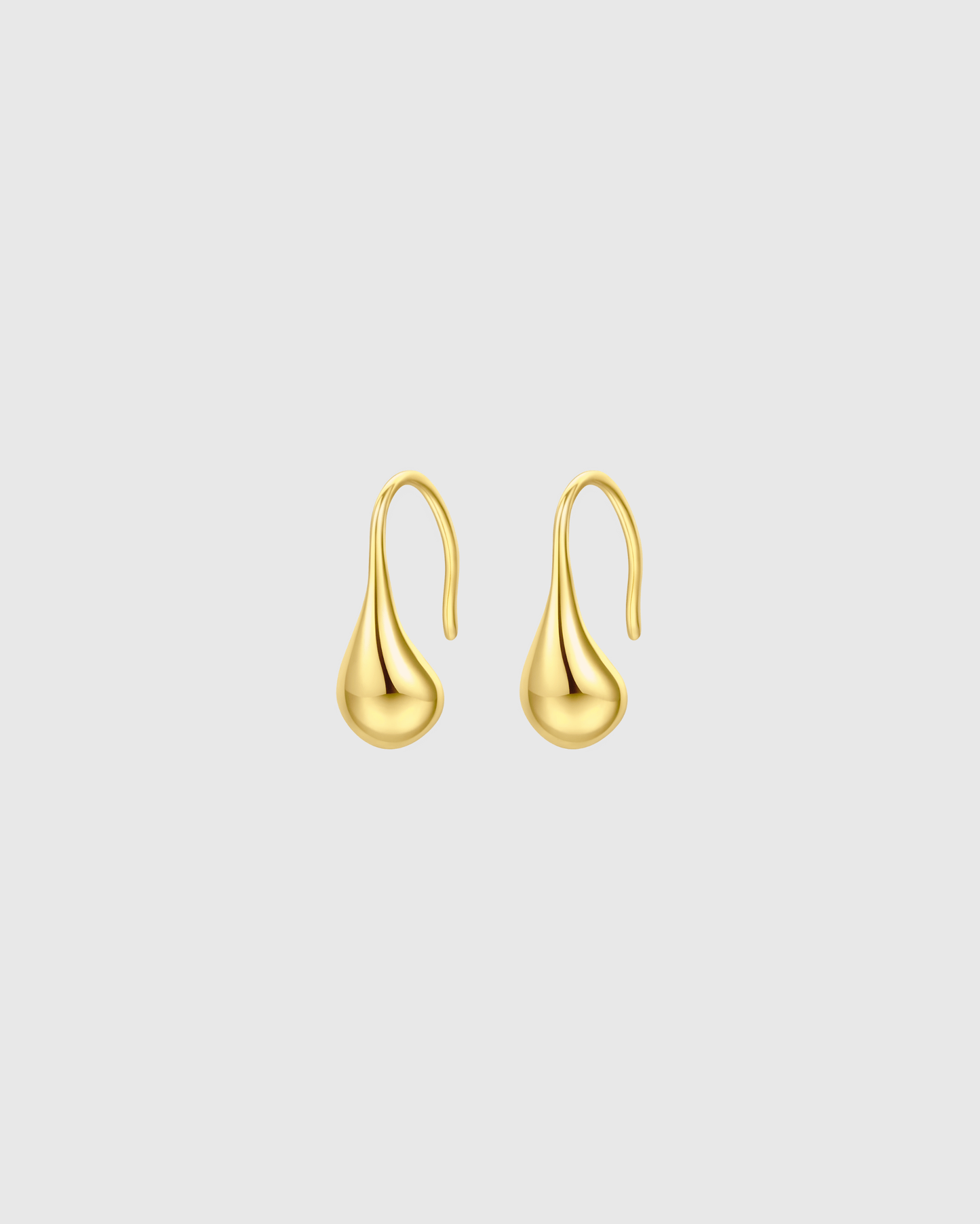 Gold Water Drop Hook Earrings - OUZELJewellery