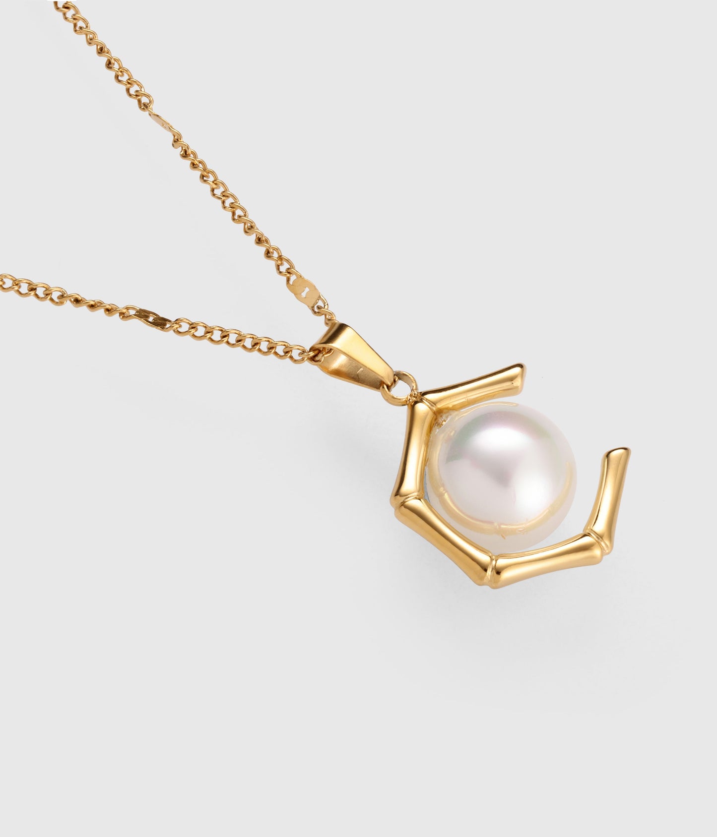 Pearl Open - Space Hexagonal Pendant Necklace - OUZELJewellery