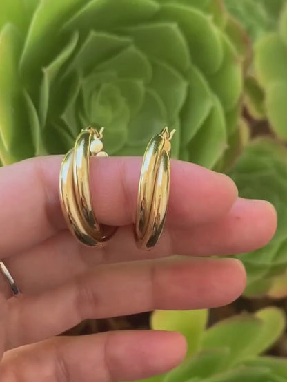 Gold Double Hoop Earrings
