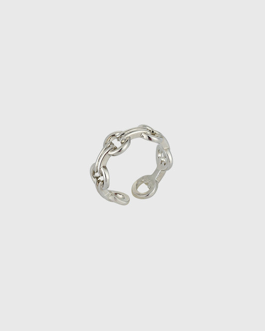 Silver Link "O" Shape Ring - OUZELJewellery