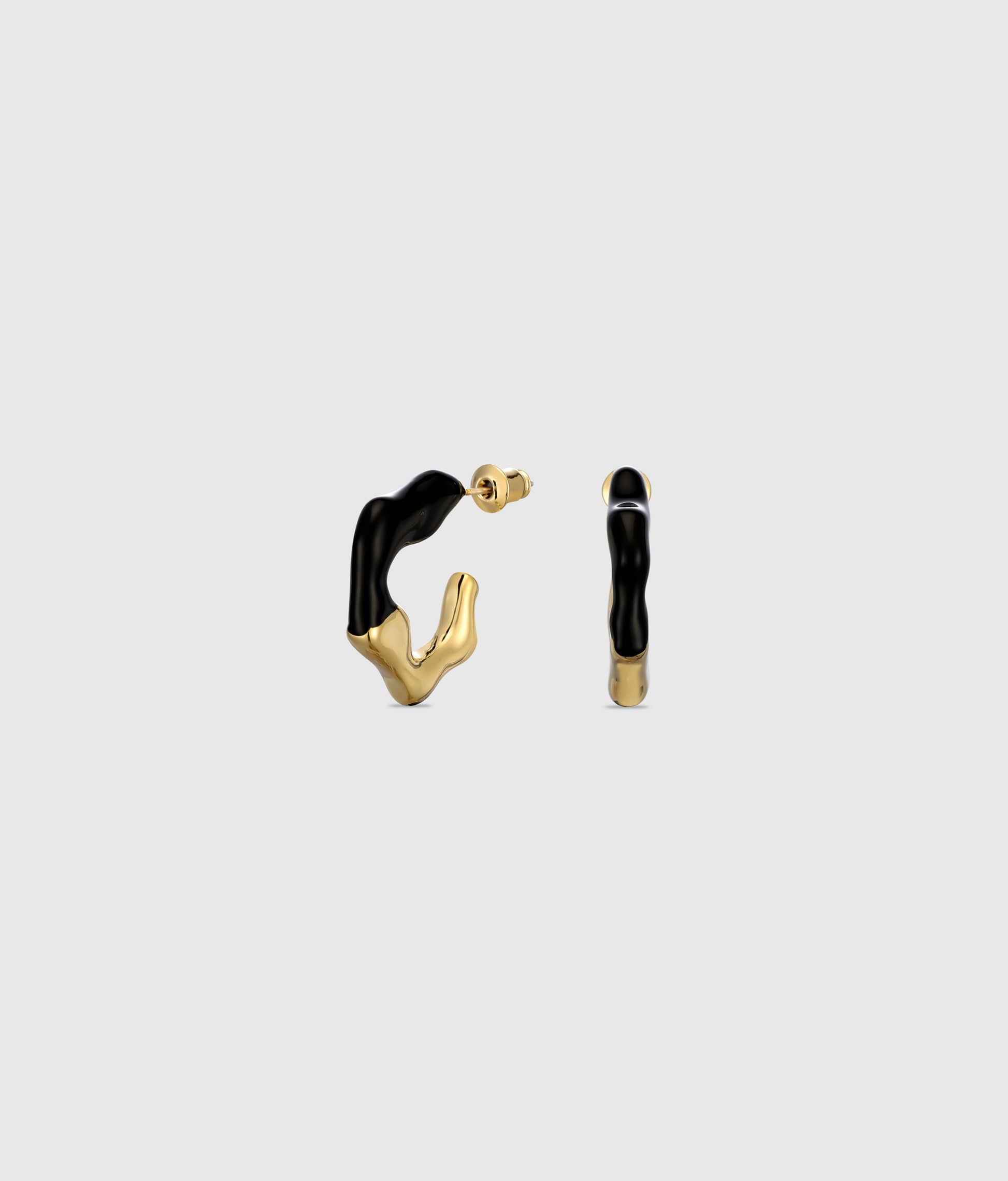 Two - Tone Half - Hoop Earrings - OUZELJewellery