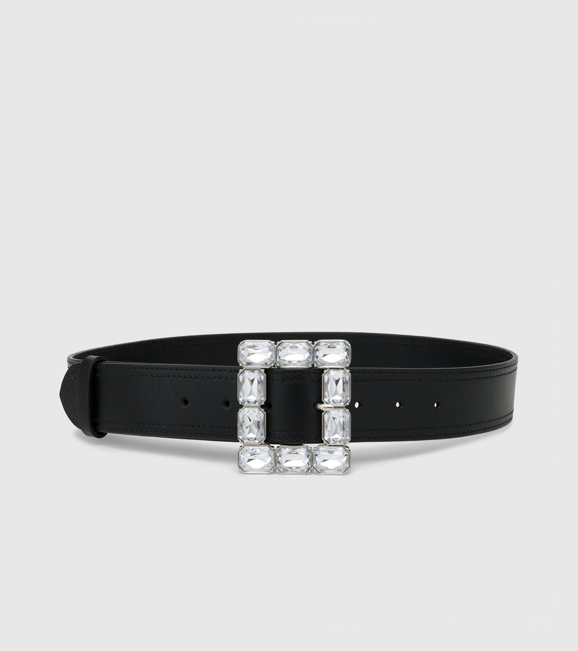 BAGUETTE Embellished Italian Leather Belt - OUZELLeather Belts