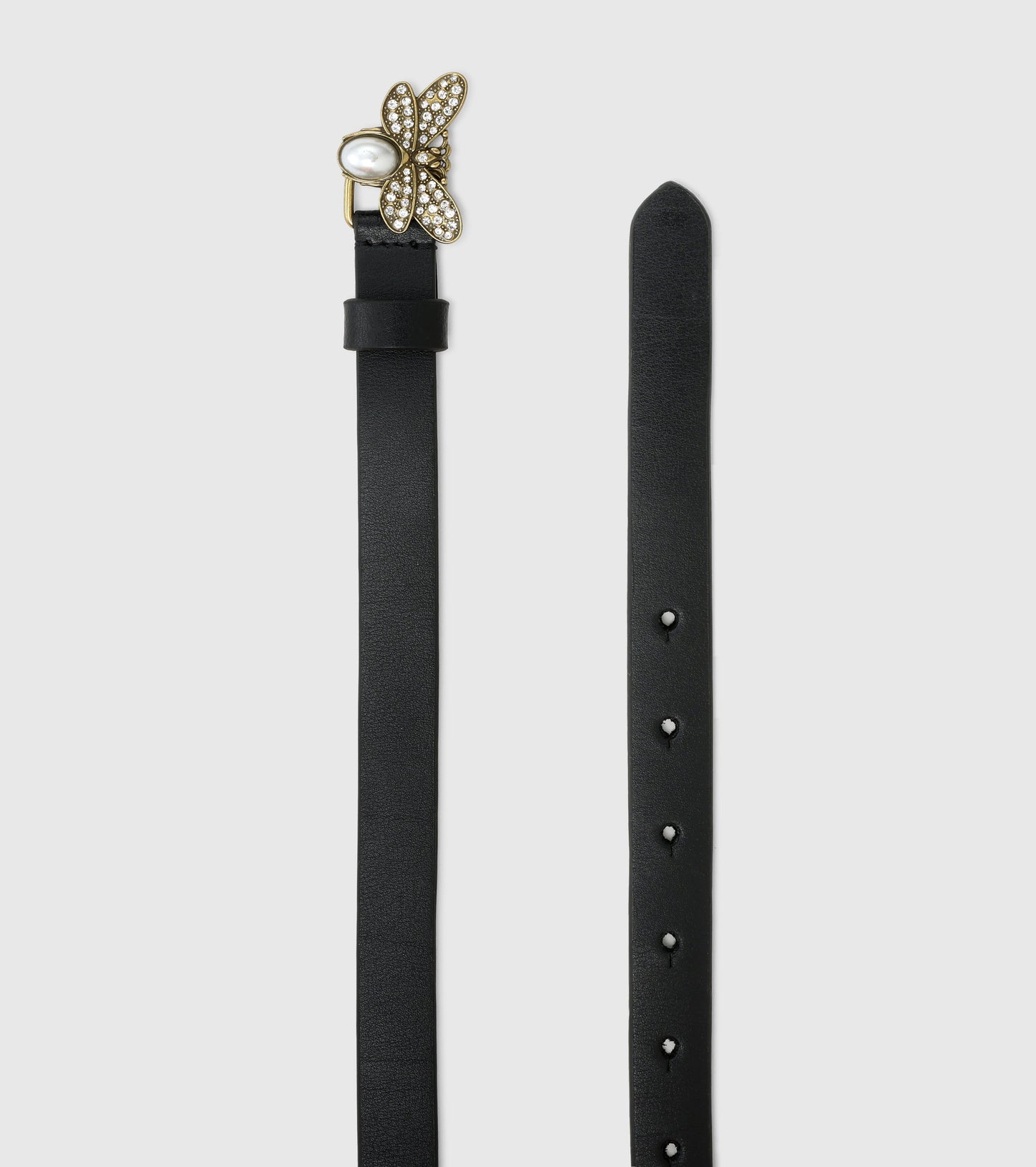 BUZZ Embellished Italian Leather Belt- Black - OUZELLeather Belts