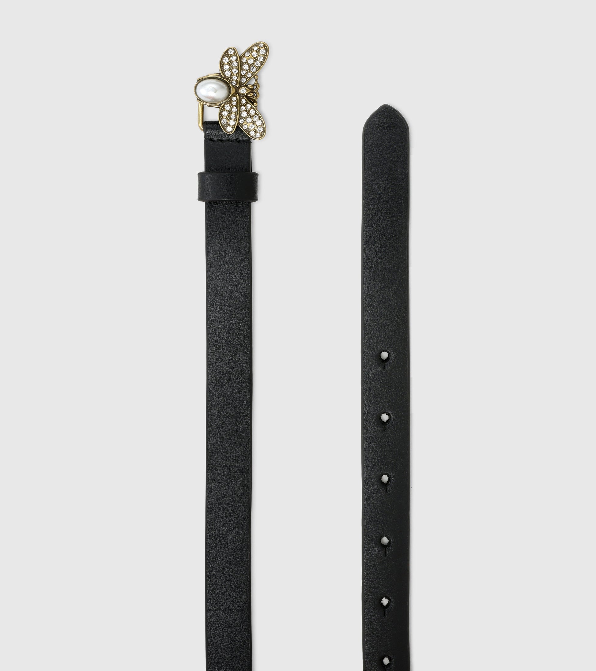 BUZZ Embellished Italian Leather Belt- Black - OUZELLeather Belts