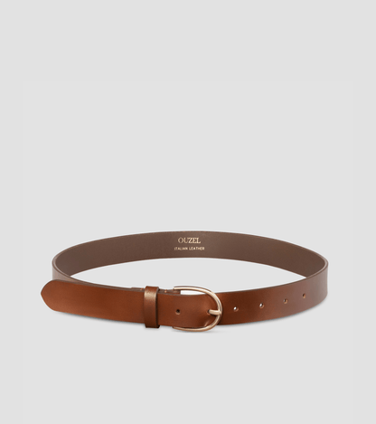 DEMI Italian Leather Belt- Brown - OUZELLeather Belts