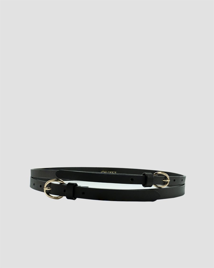 Marc Wolf Leather Dress Belts - Two Tone Buckle (4 main image 1