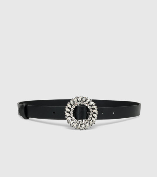 GLITZ Embellished Italian Leather Belt - OUZELLeather Belts