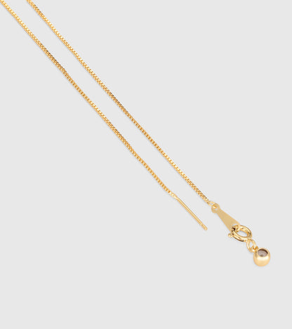 Gold Adjustable Threader Box Chain Necklace - OUZELJewellery