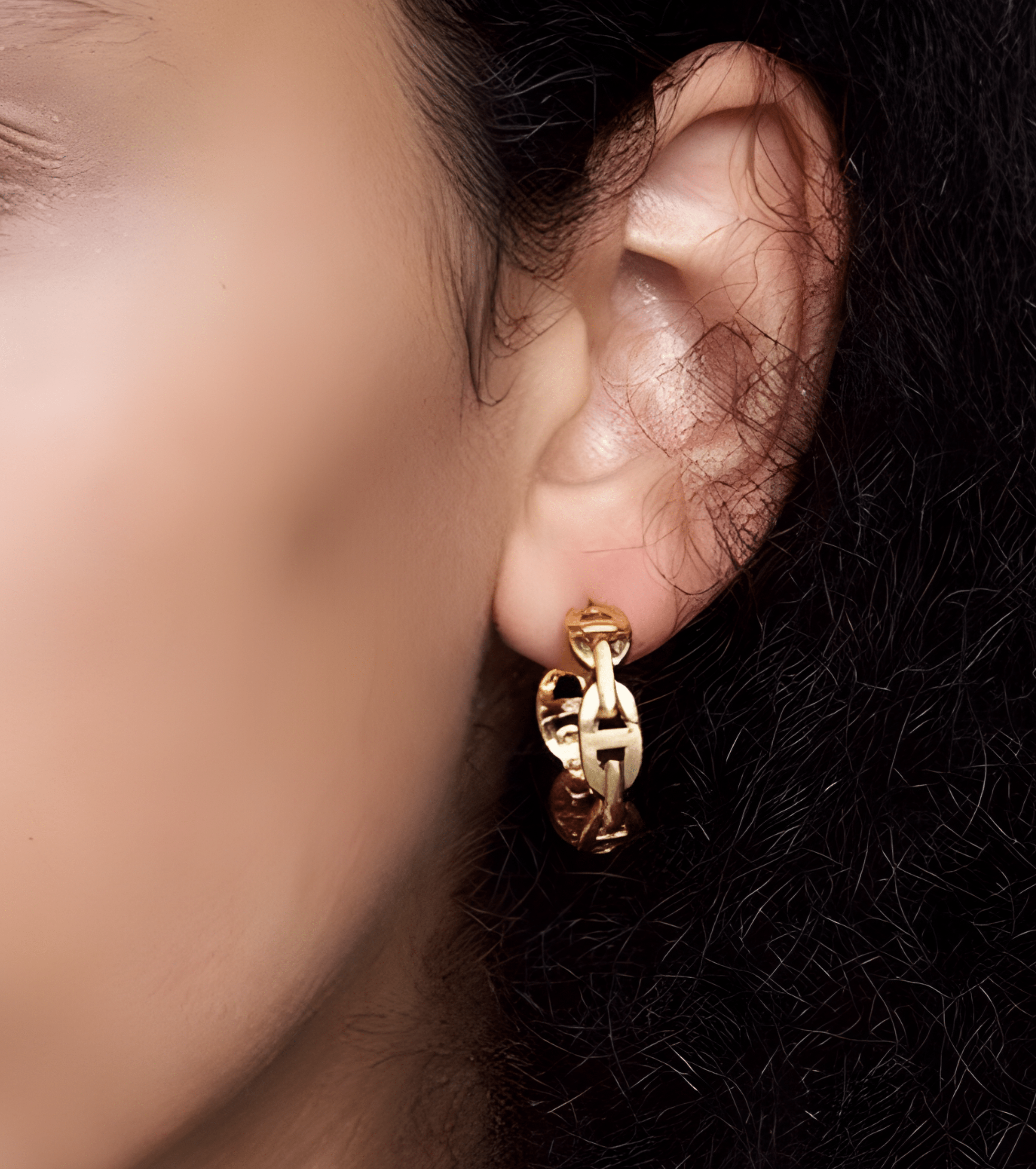 Enamel Byline Link Drop Hoop Earrings | 18ct Gold Plated Earrings | Missoma