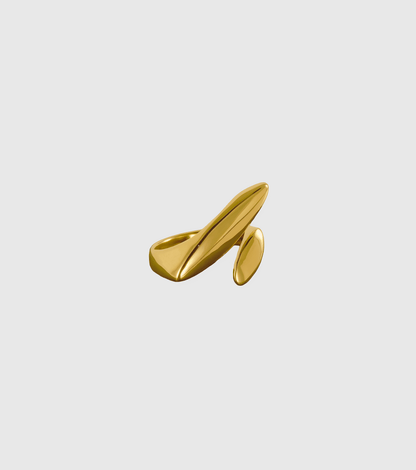 Gold Asymmetric Open Ring - OUZELJewellery