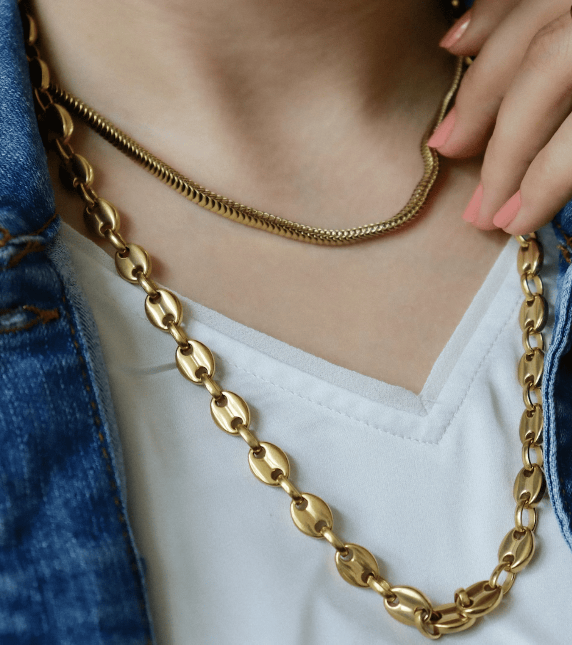 Gold Choker Snake Chain Necklace - OUZELJewellery