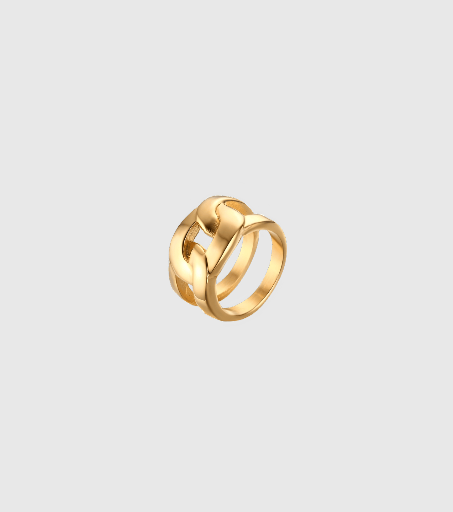 Gold Chunky Chain Link Ring - OUZELJewellery