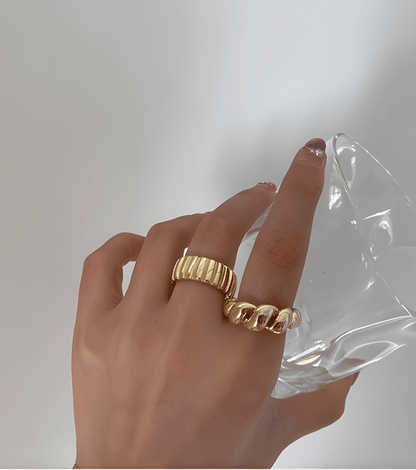 Gold Croissant Ring - OUZELJewellery