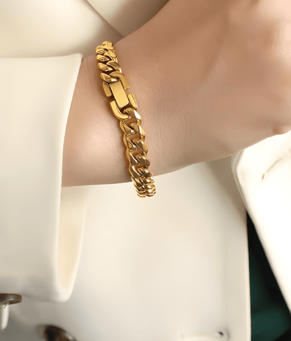 Gold Curb Chain Bracelet - OUZELJewellery