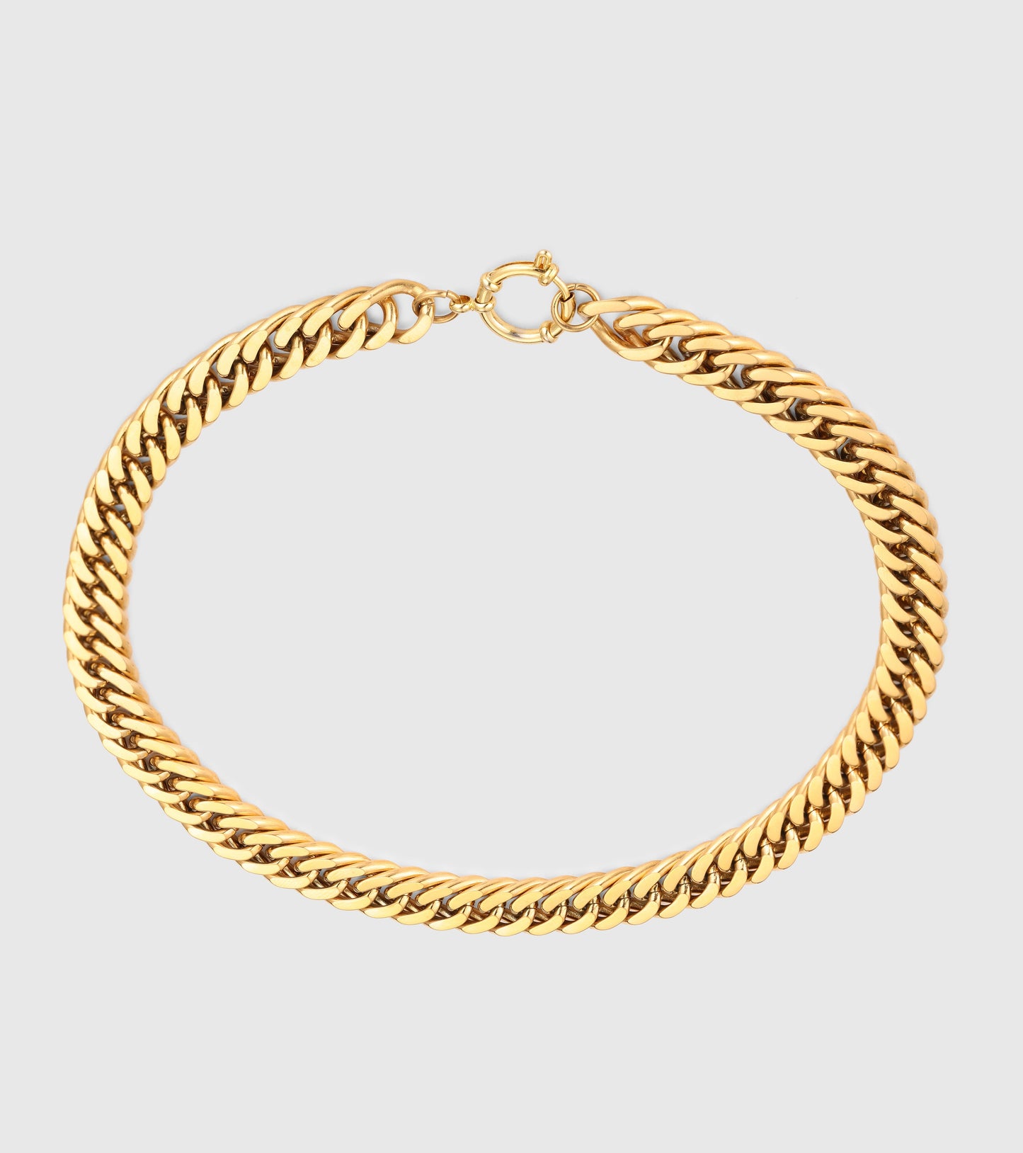 Gold Curb Chain Choker Necklace - OUZELJewellery