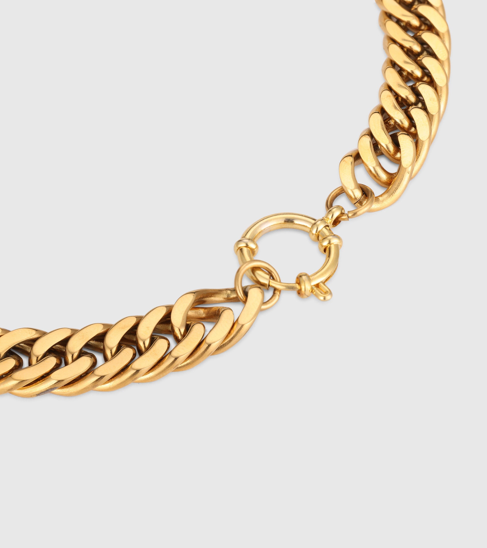 Gold Curb Chain Choker Necklace - OUZELJewellery