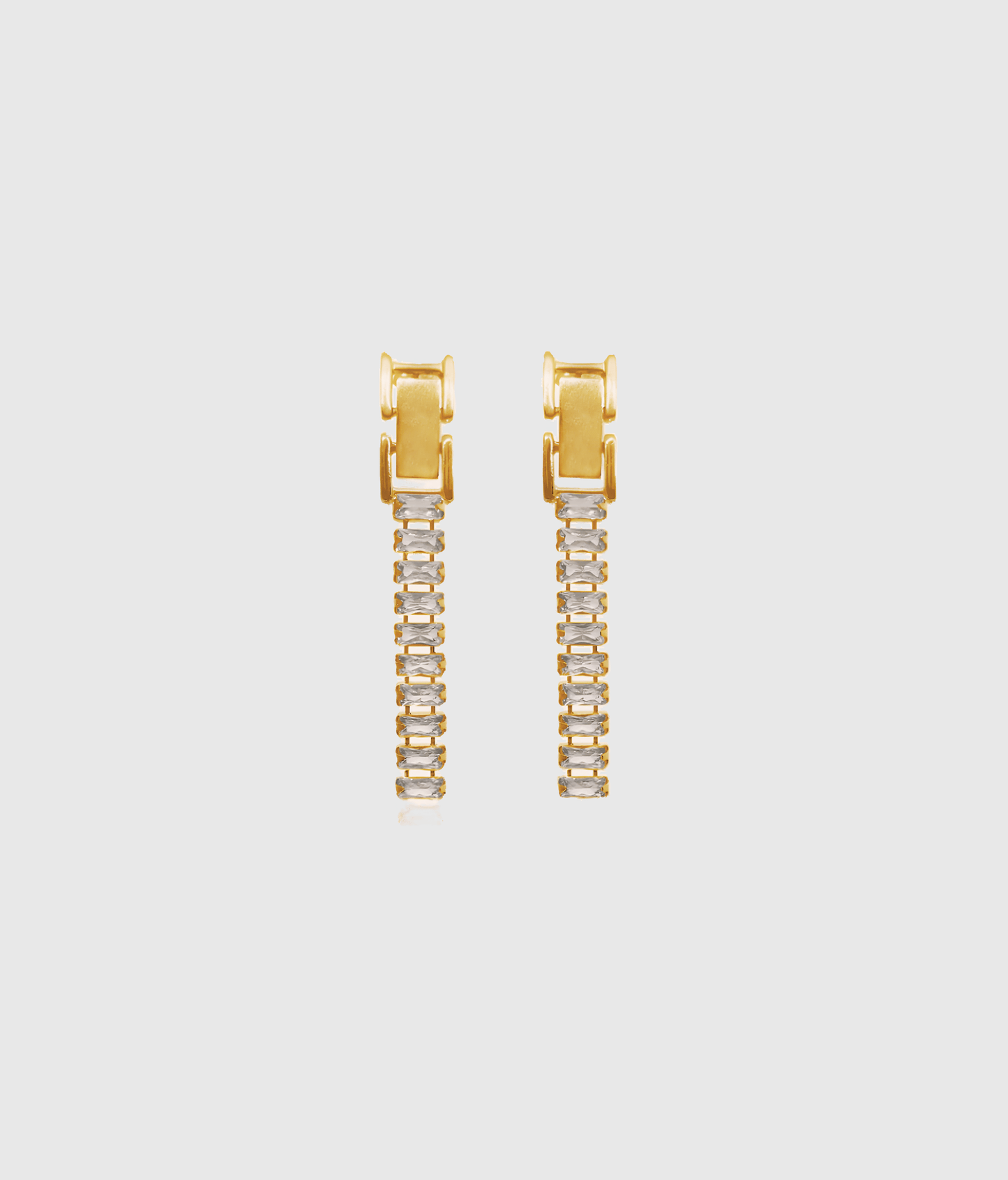 Gold CZ Drop Earrings - OUZELJewellery