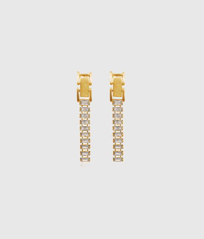 Gold CZ Drop Earrings - OUZELJewellery