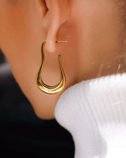 Gold Dali Classic Hoop Earrings - OUZELJewellery