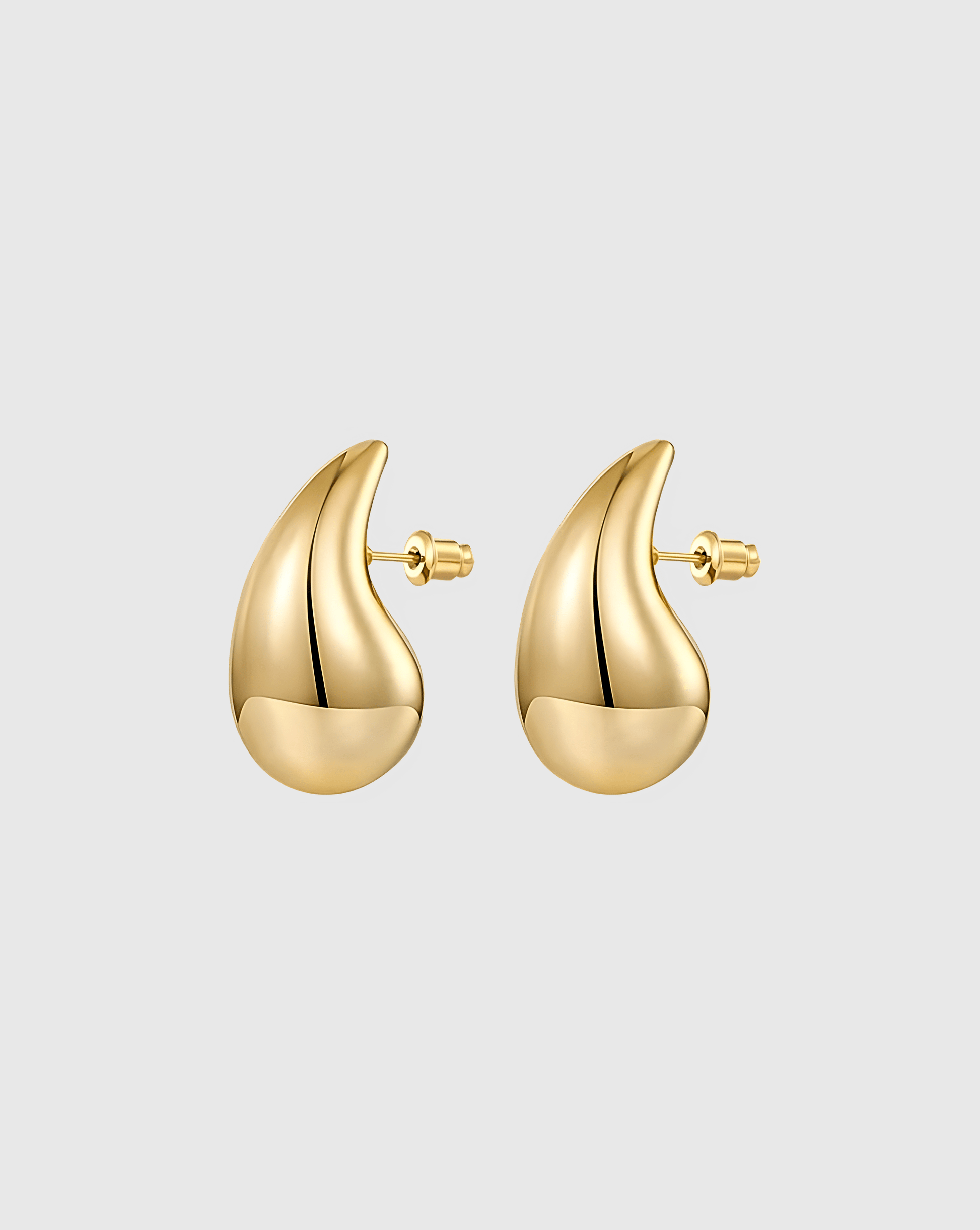 Gold Dome Drop Earrings - OUZELJewellery