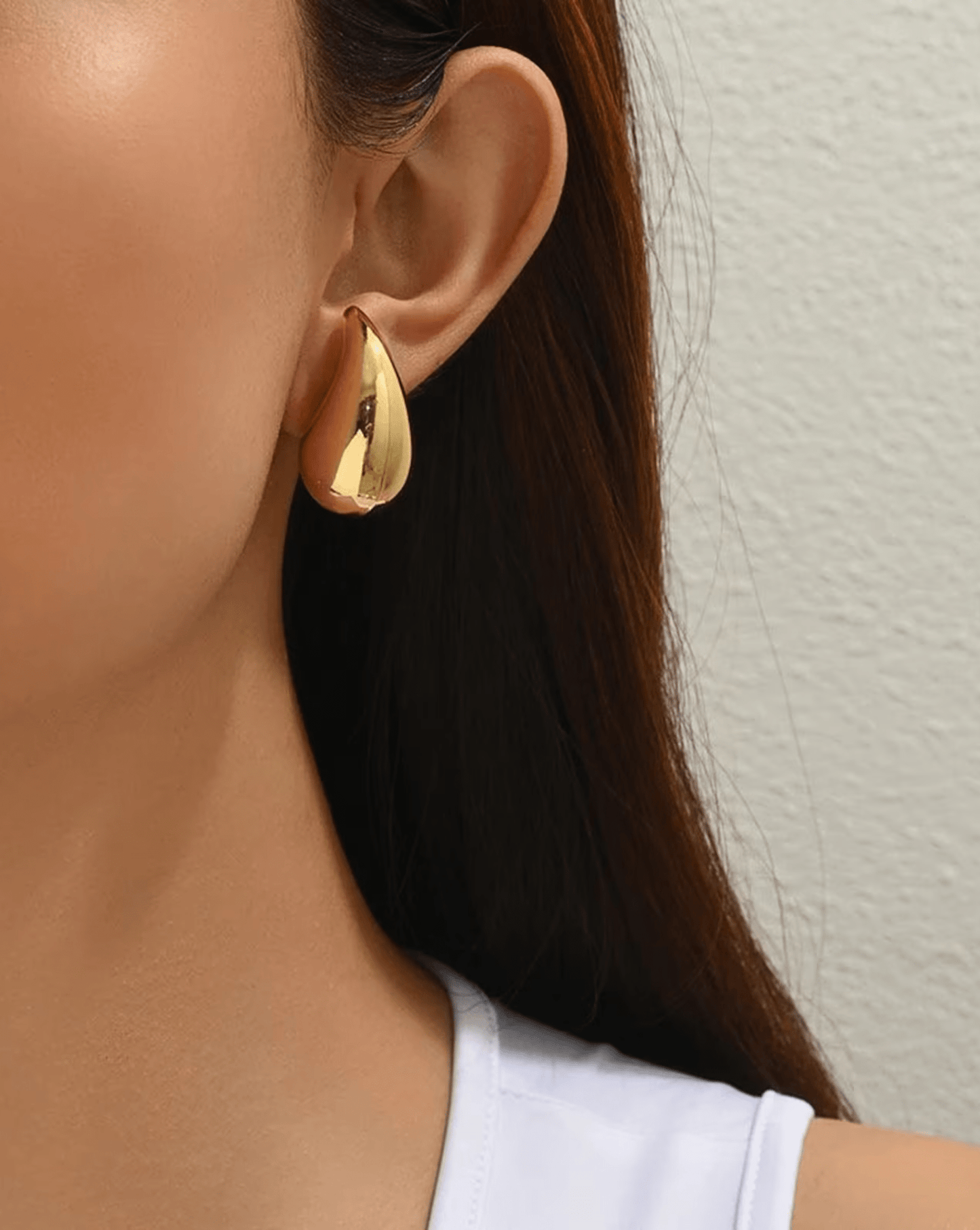 Gold Dome Drop Earrings - OUZELJewellery