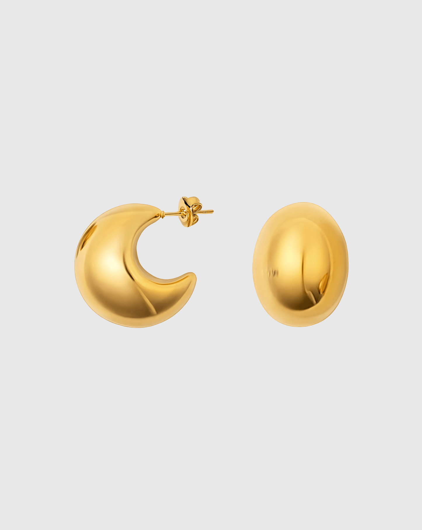 Gold Dome Hoop Earrings - OUZELJewellery