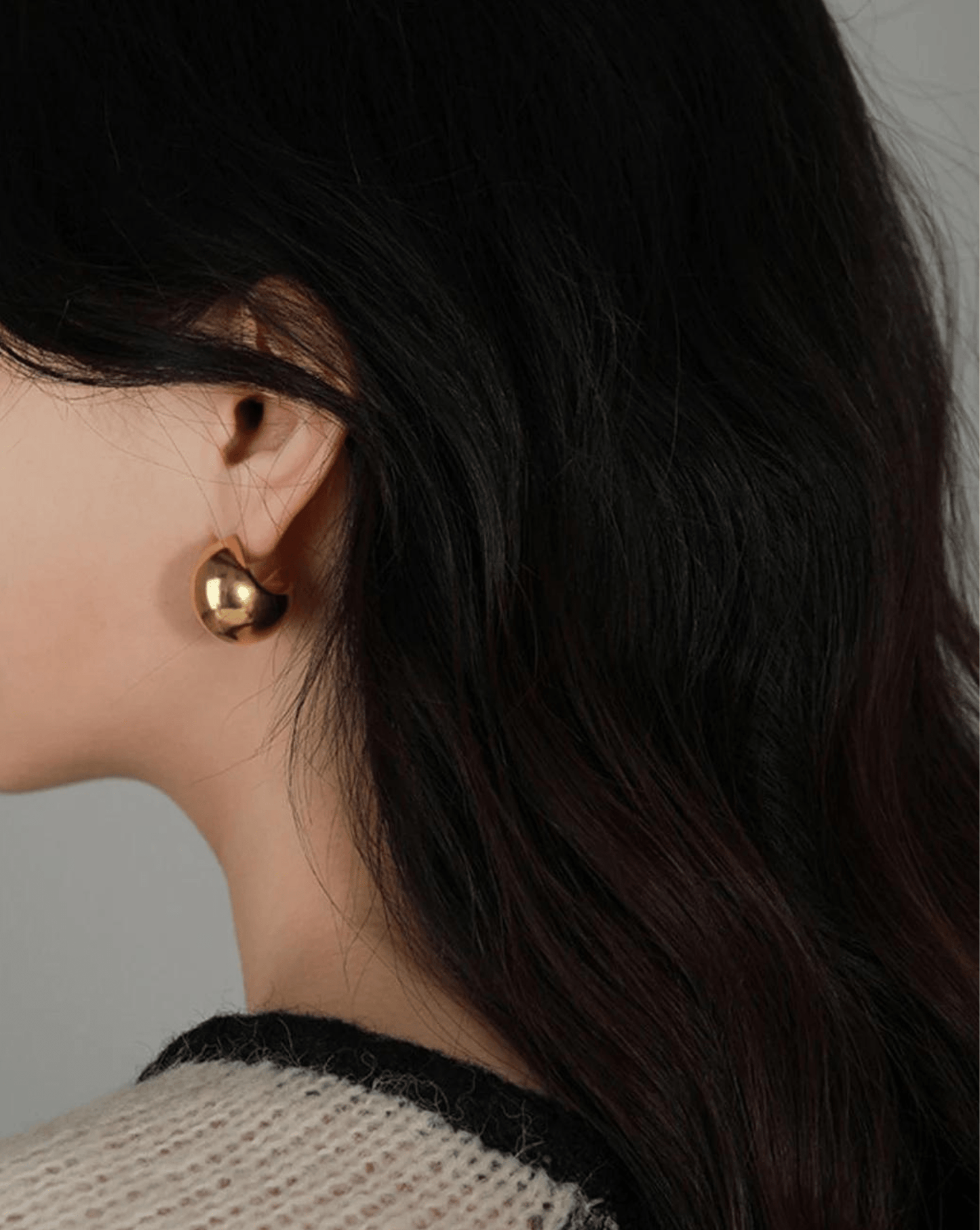 Gold Dome Hoop Earrings - OUZELJewellery