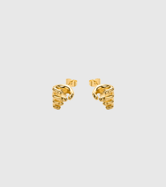 Gold Hand Stud Pod Earrings - OUZELJewellery