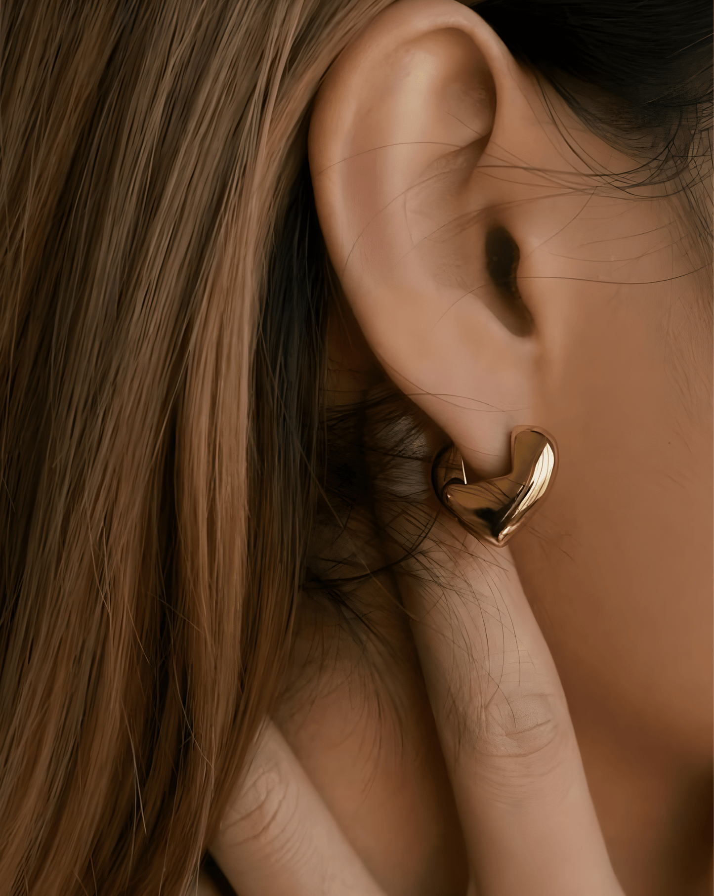 Gold Heart Hinged Hoop Earrings - OUZELJewellery