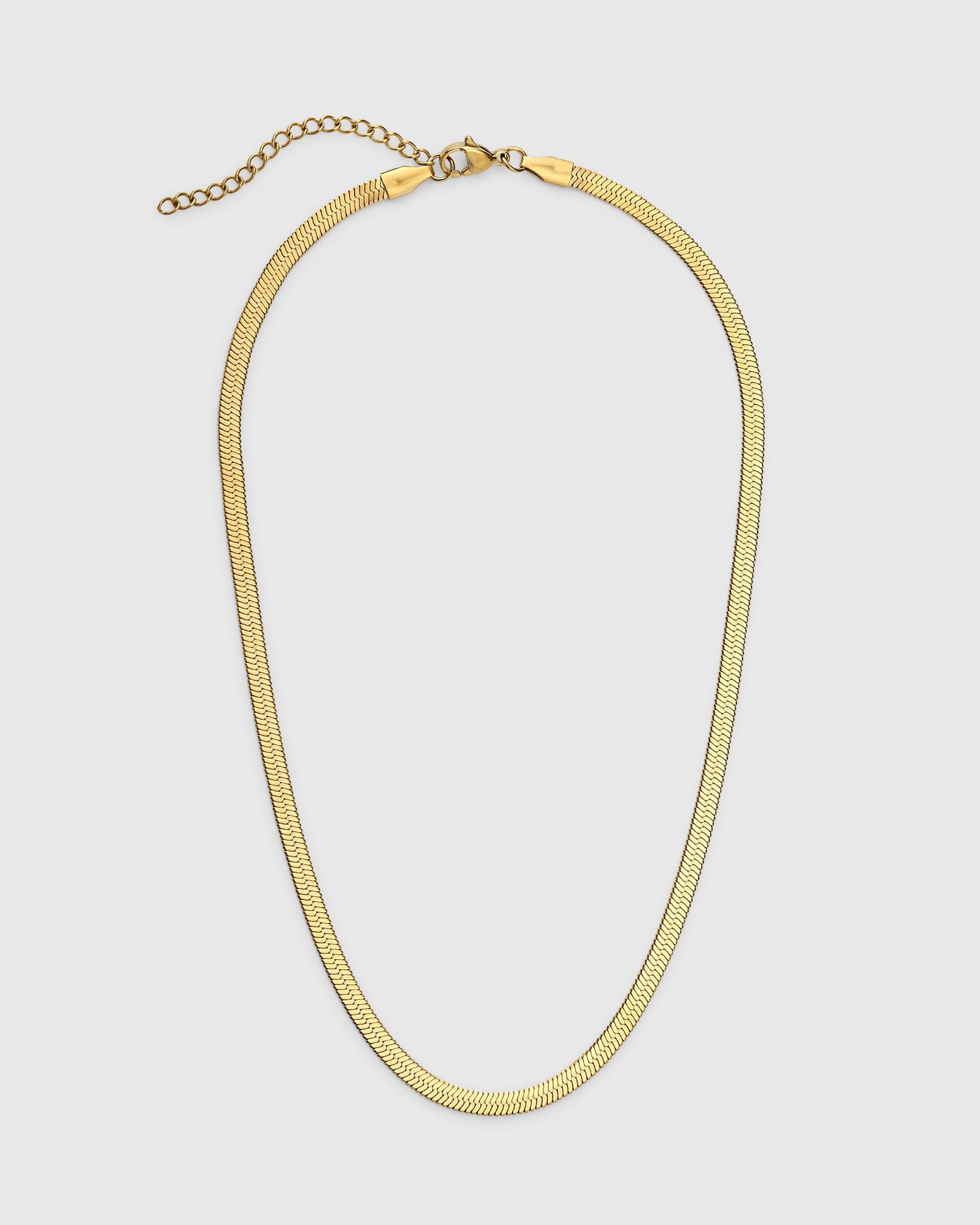 Gold Herringbone Chain Necklace - OUZELJewellery