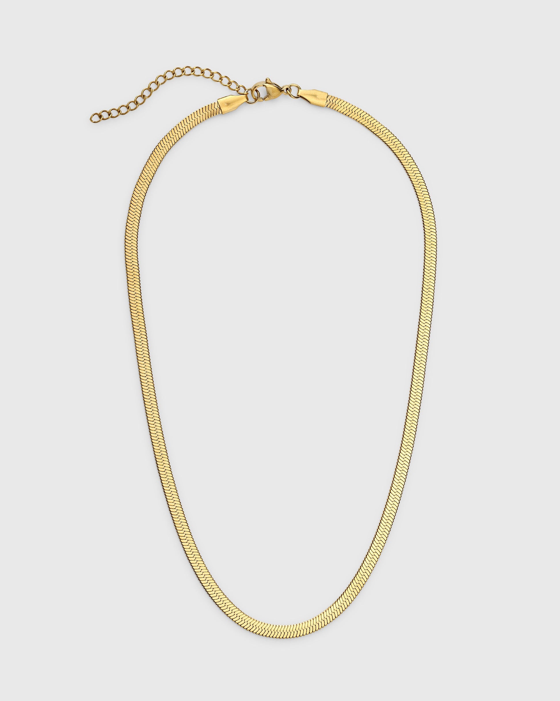 Gold Herringbone Chain Necklace - OUZELJewellery