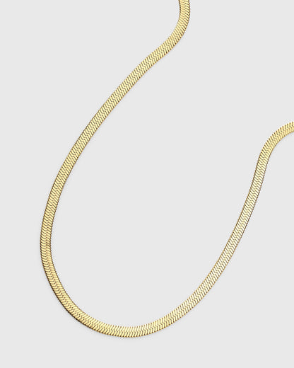 Gold Herringbone Chain Necklace - OUZELJewellery