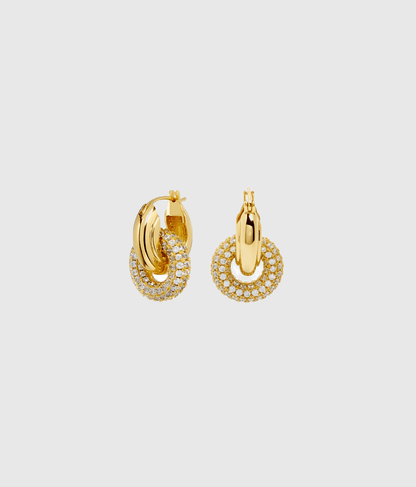 Gold Interlock Hoop Earrings - OUZELJewellery