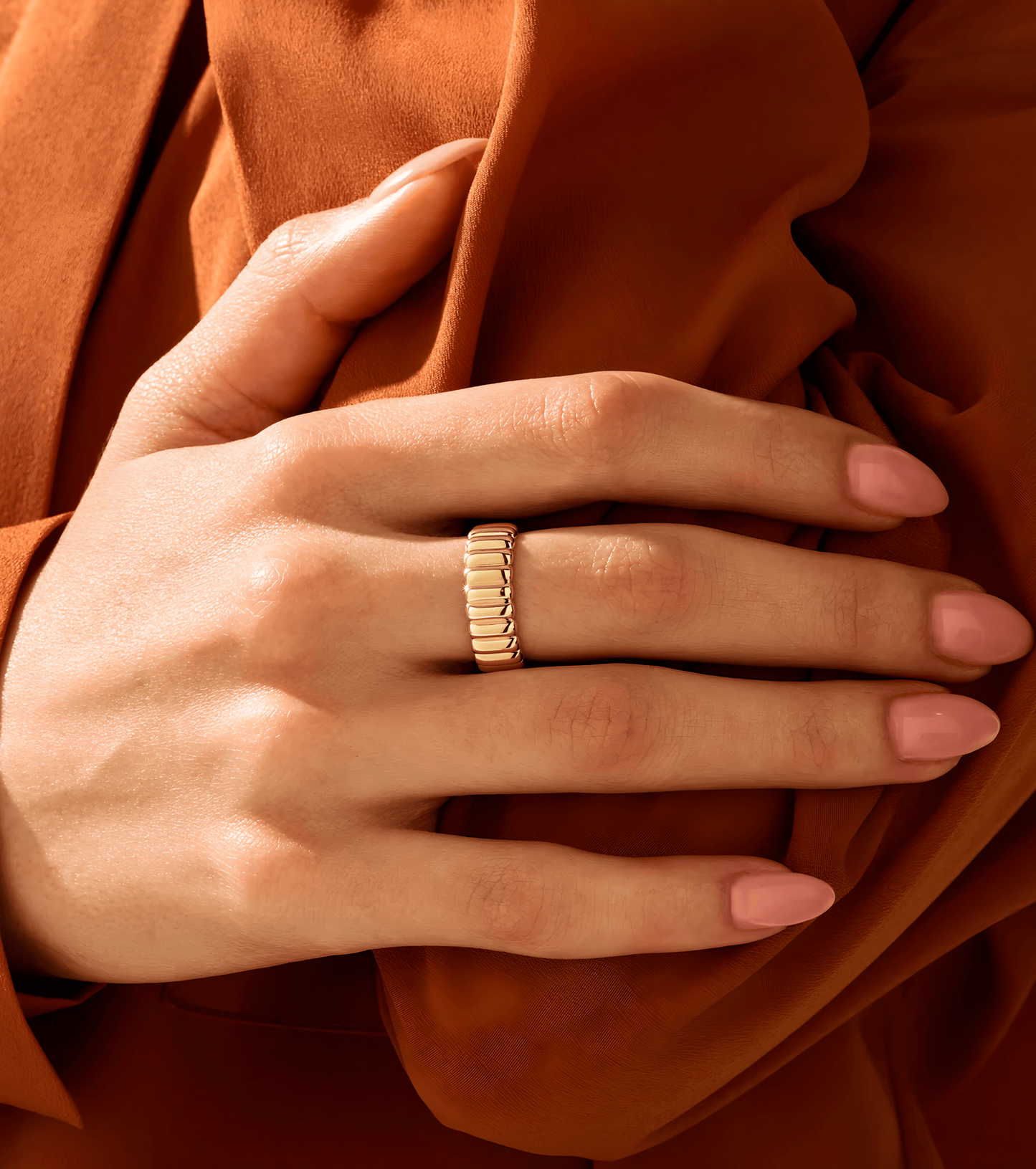 Gold Line Dome Ring - OUZELJewellery